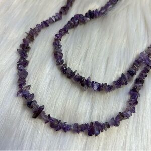 Amethyst chip gemstones necklace